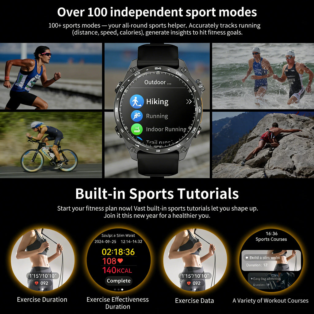 HD300 Pro Outdoor GPS Smart Watch with Offline Maps, 1.43" AMOLED, Bluetooth Calling