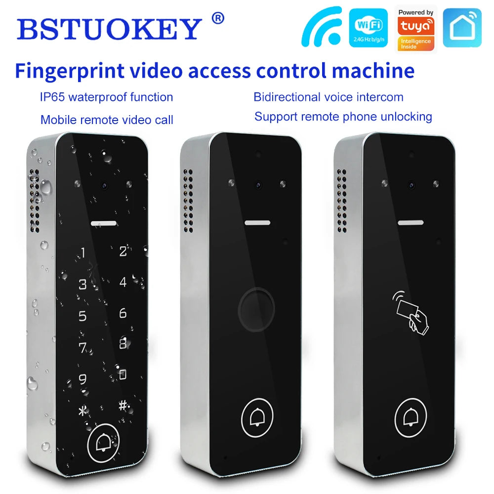 Support Tuya App Wifi Smart Access Control Video Doorbell Camera System Digital Electronic Lock Coder Digitcode Fingerprint Lock