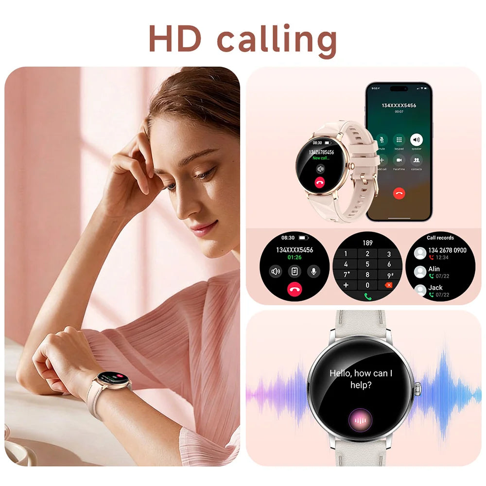 Military-Style Smart Watch, 1.19" AMOLED Display, Bluetooth Calling, Water Resistant