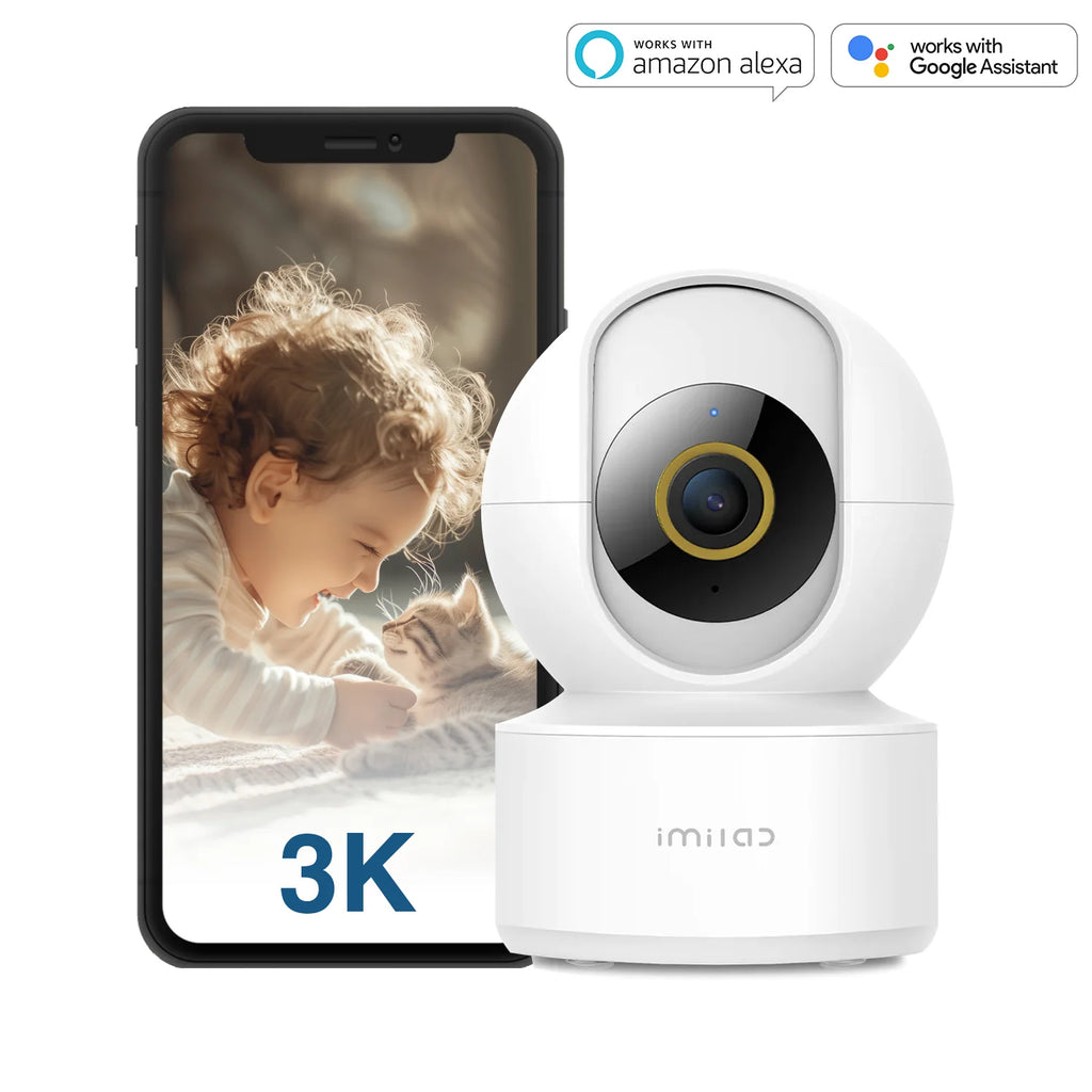 IMILAB C22 3K Security Indoor Camera - 360° View Home Camera with Color Night Vision for Baby/Pet Monitor WiFi6 AI Detection