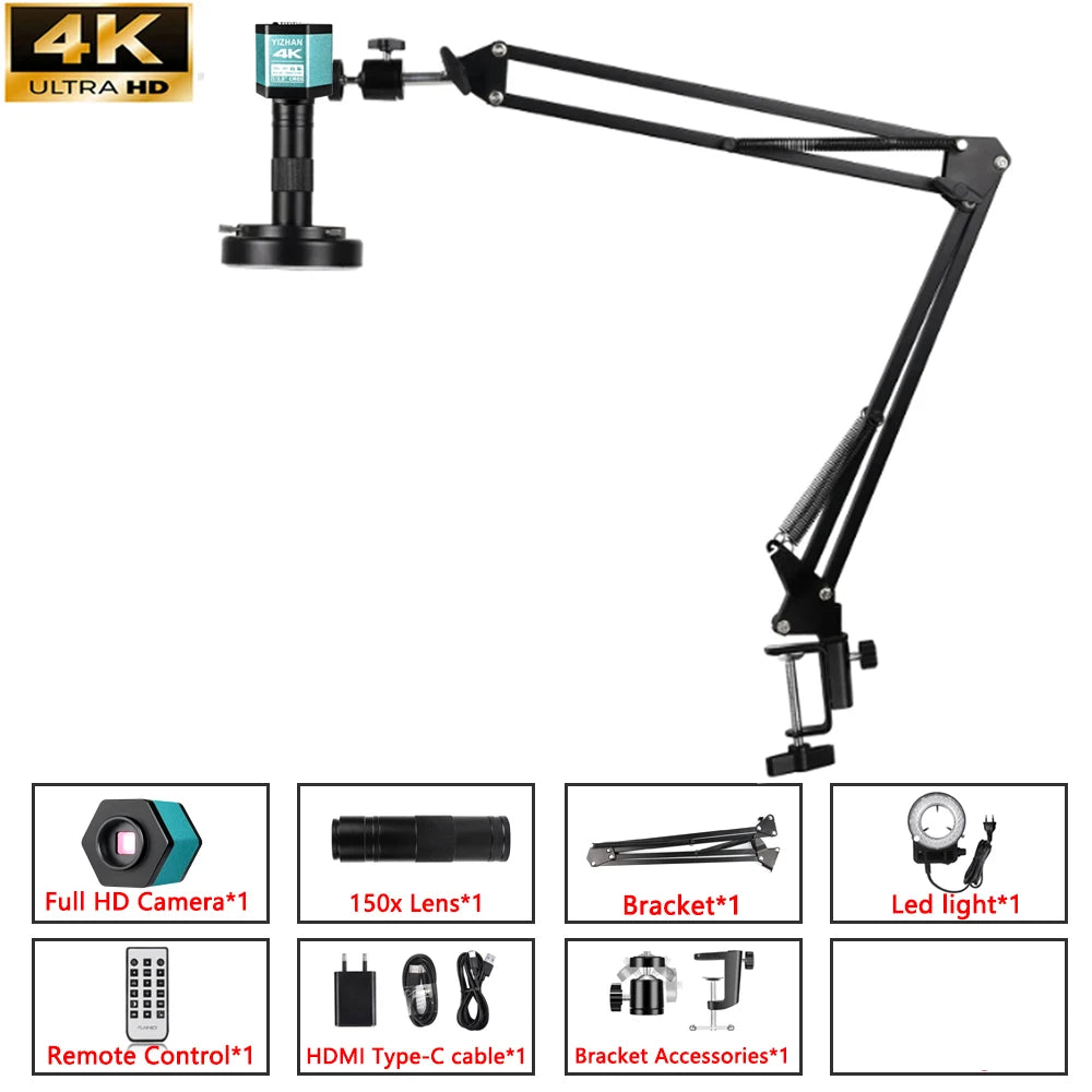 4K 48MP Digital Microscope with LCD Screen for Electronics & Soldering