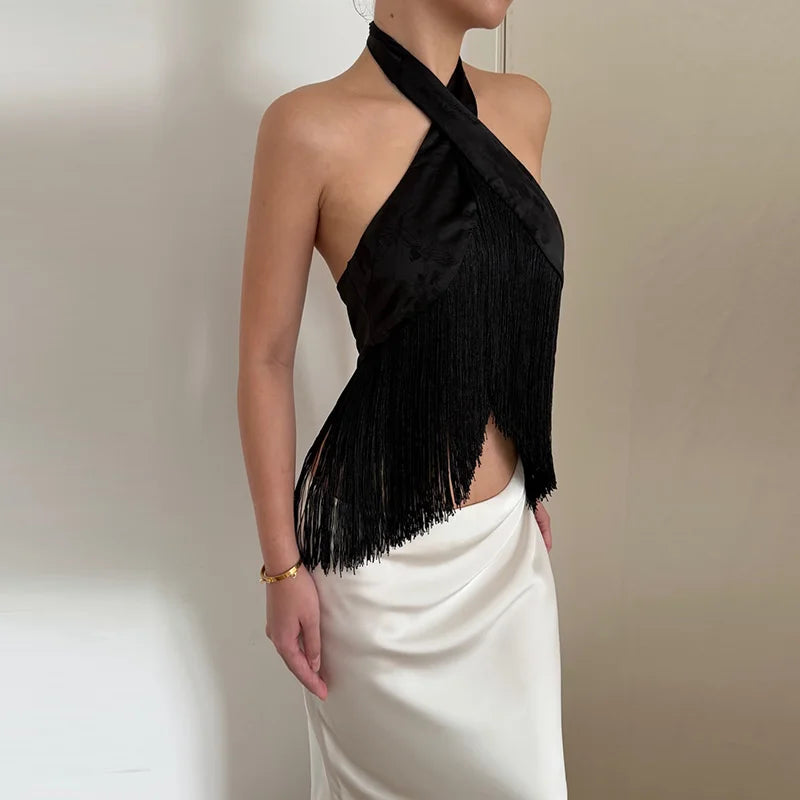 Solid Shorts Two Piece Set Halter Cowl Neck Sleeveless Backless Off Shoulder Top Ruffle Bottoms 2026 Summer Fashion Chic Outfits