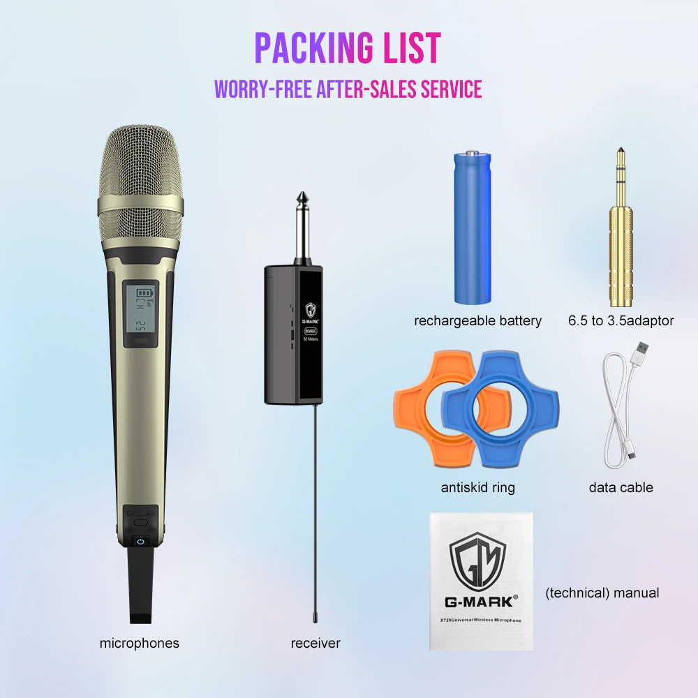 UHF Wireless Microphone System – Handheld Mic for Karaoke, Stage & Teaching