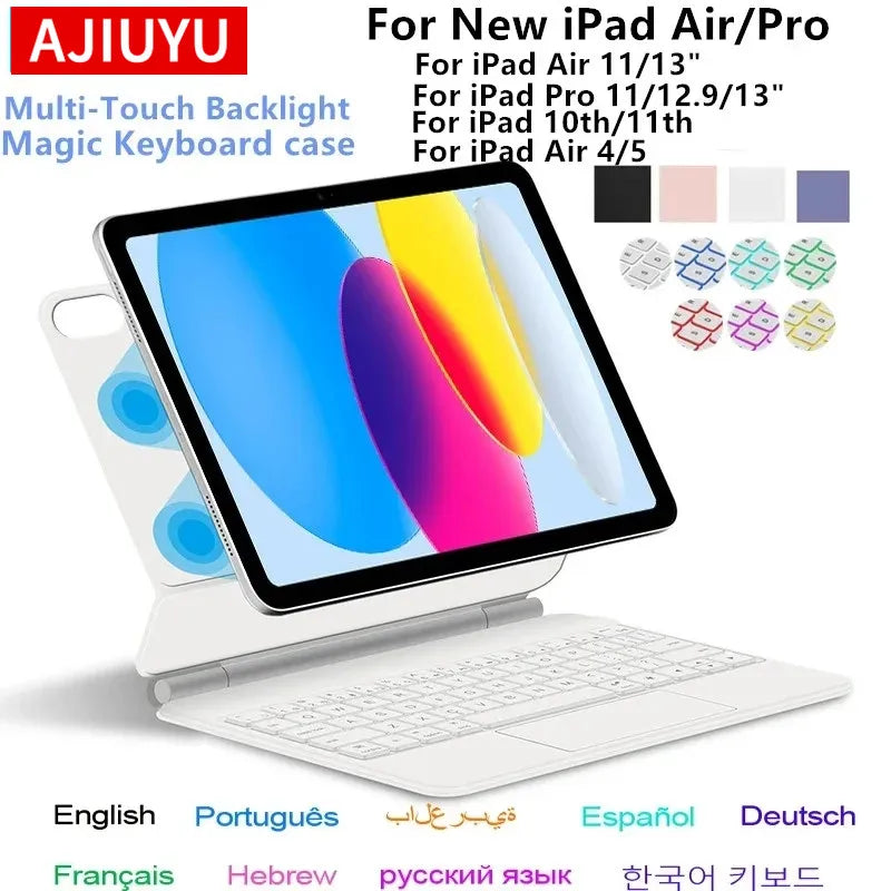 Touchpad Magic Keyboard Case for iPad Air 11"/13" & iPad Pro M4