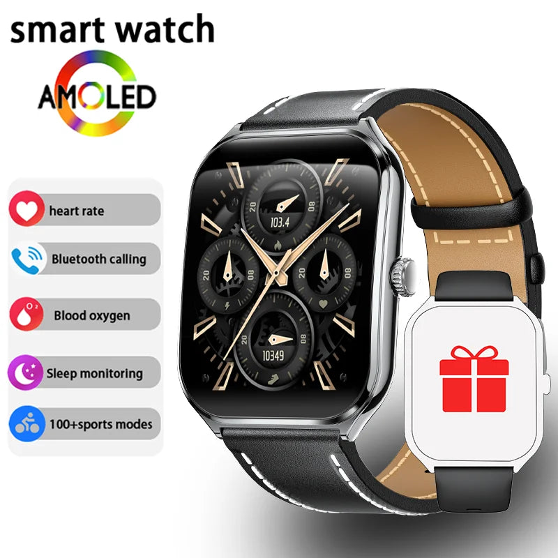 Ultra-Thin 1.96" AMOLED Smart Watch with Always-On Display & Bluetooth Calling