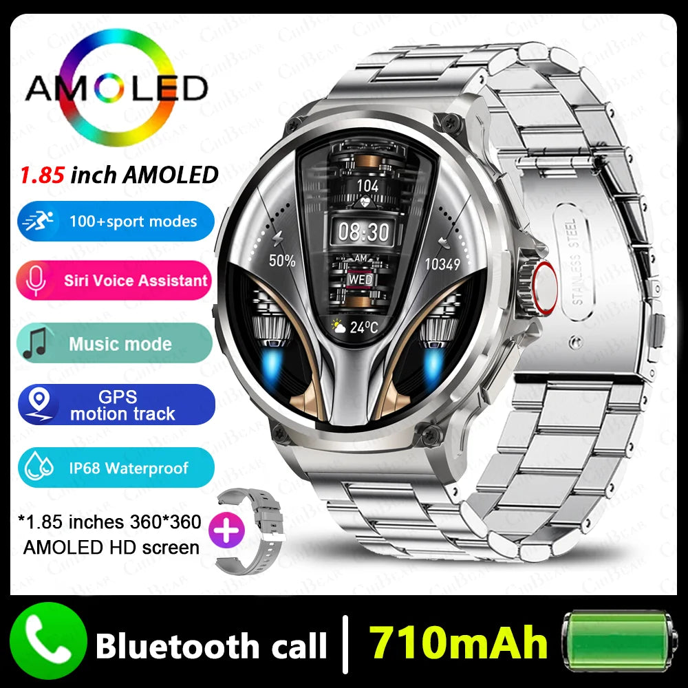 1.85" AMOLED Smart Watch with GPS Tracking, Bluetooth Calling & 710mAh Battery