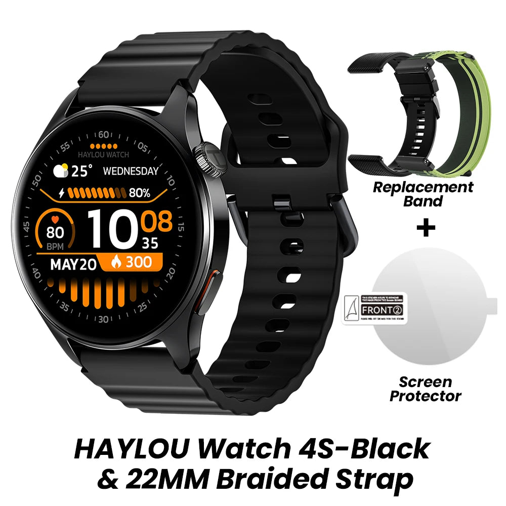 HAYLOU Watch 4S GPS Smart Watch, 1.43" AMOLED Display, 120+ Workout Modes