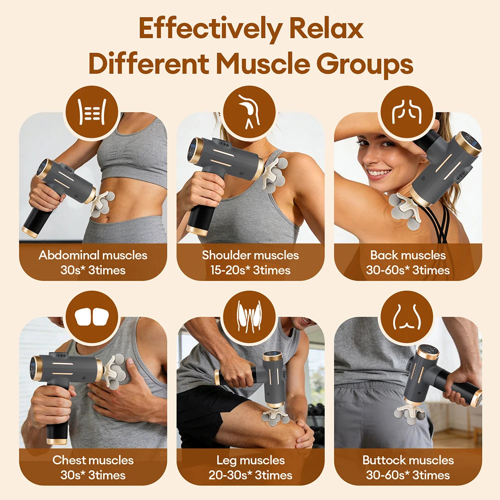 11-in-1 Electric Massage Gun – 99 Speed Levels, Deep Tissue Percussion Massager