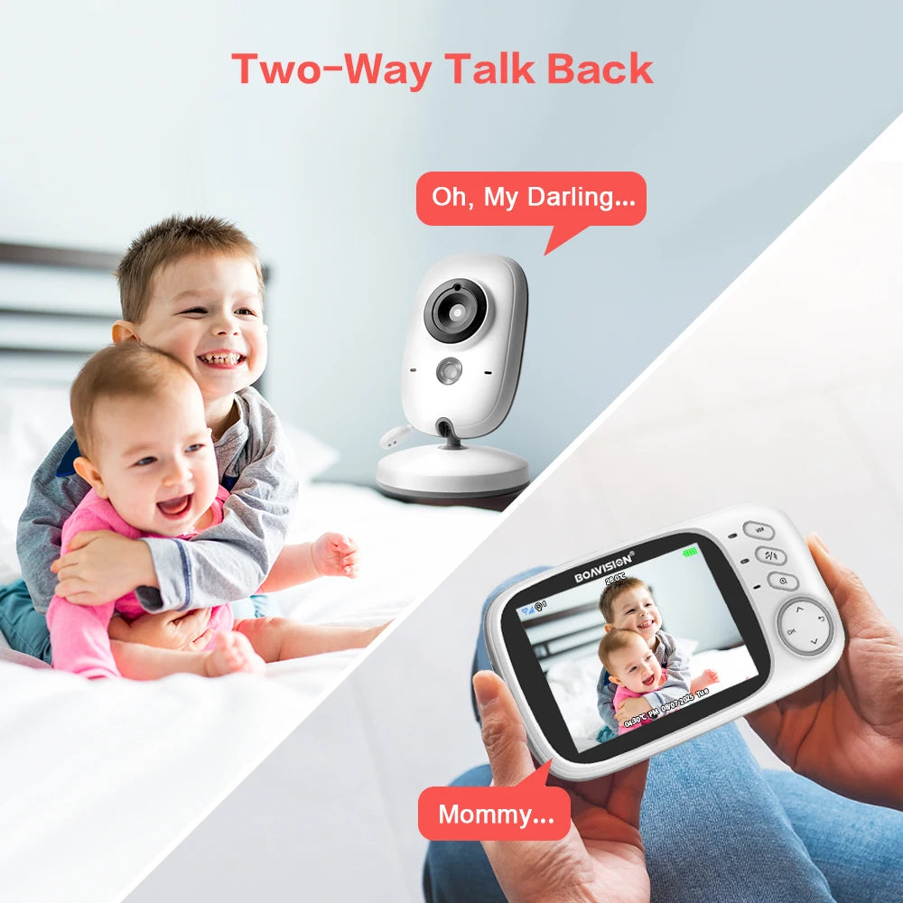Wireless Video Baby Monitor – 3.2" Screen, Night Vision & Two-Way Talk