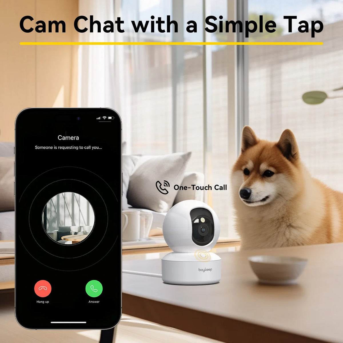 2K Pet Camera with Phone App – Dual-Band WiFi Dog & Cat Monitor with Two-Way Audio