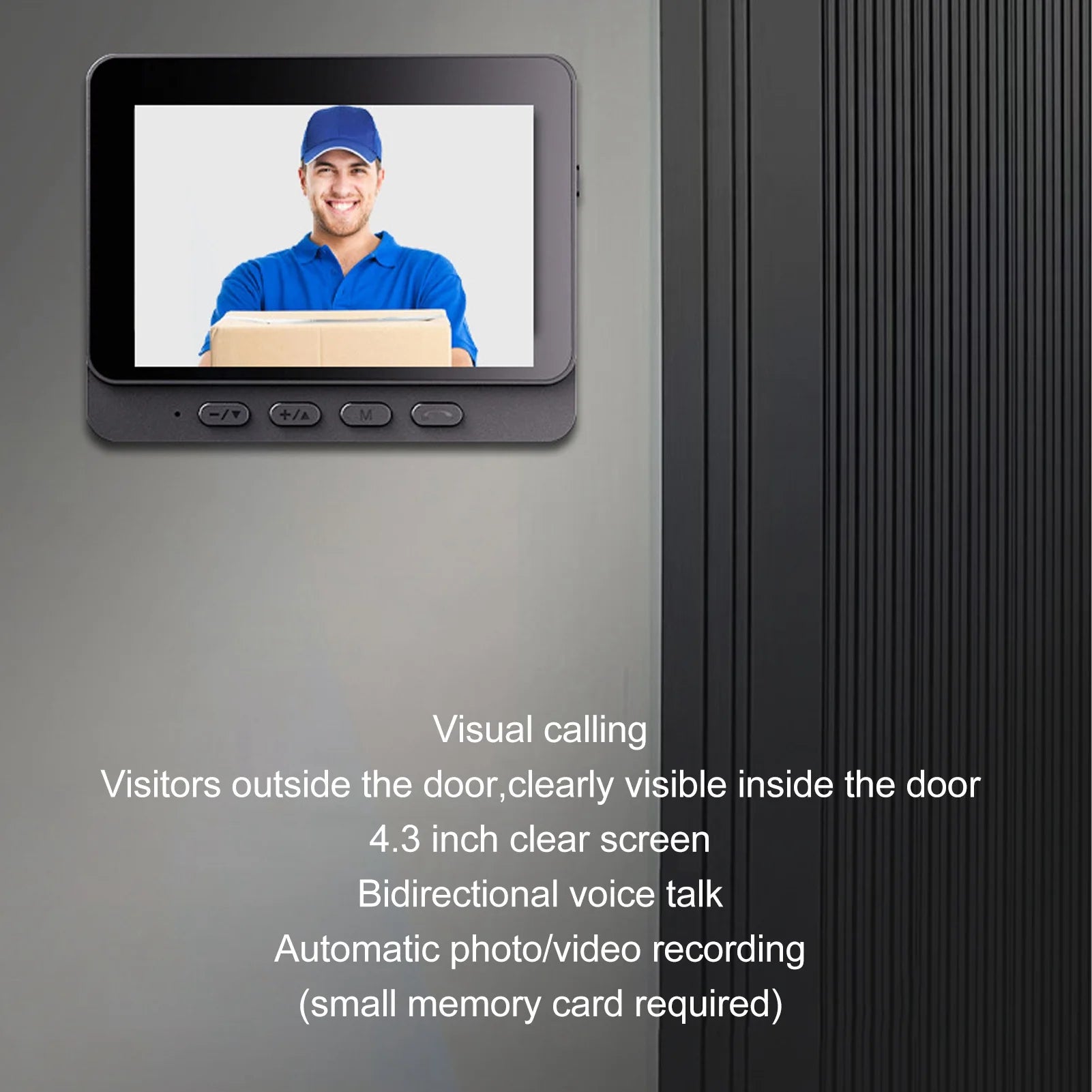 Wireless Doorbell Camera 8MP Video Doorbell Camera 170 Degree Wide Angle Fisheye Lens 2 Way Talk with Indoor Monitor for Villa
