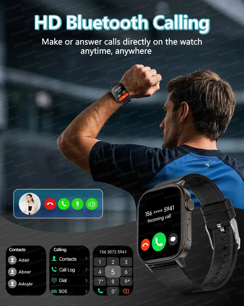 Outdoor GPS Smart Watch for Men, 2.01" AMOLED, Compass, 178+ Sports Modes