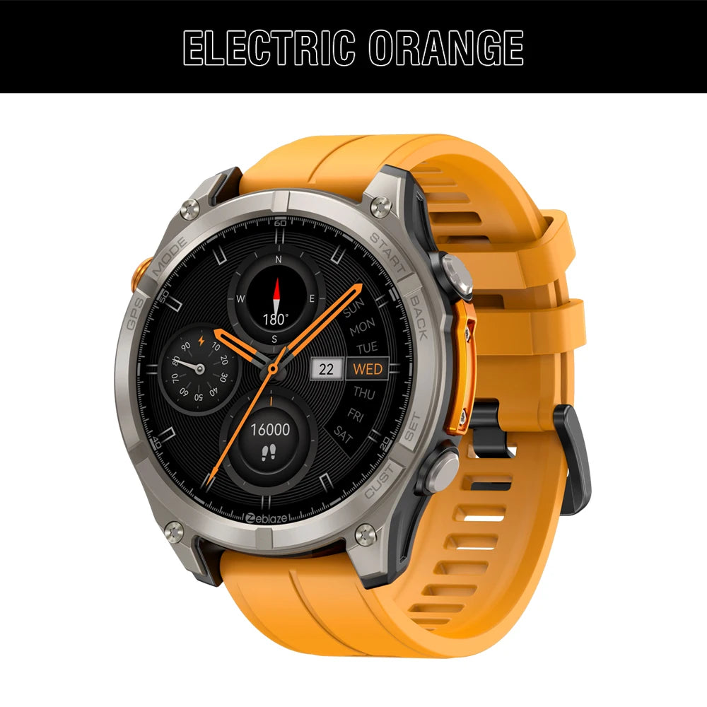 Zeblaze Stratos 4 GPS Smart Watch, 1.43" AMOLED, Compass, Altimeter, Flashlight
