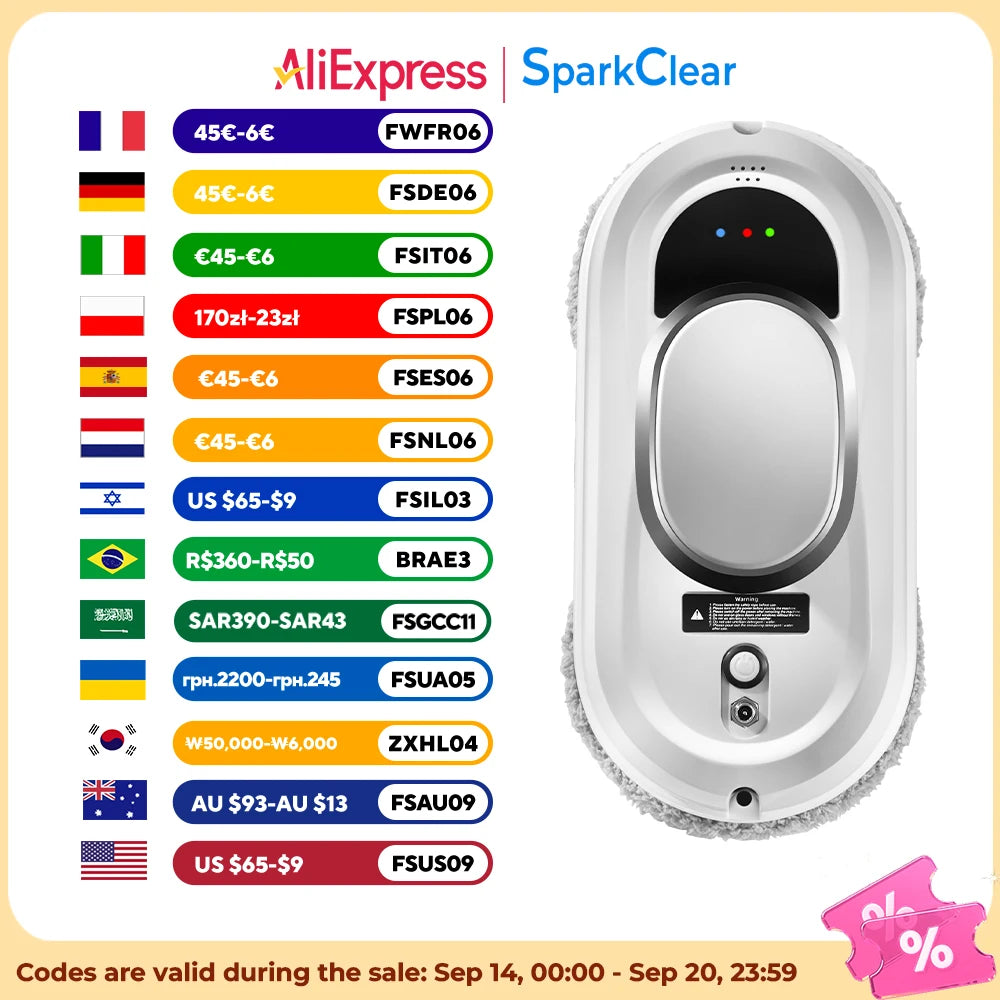 Electric Window Cleaning Robot – Smart Glass Cleaner with Suction & Spray