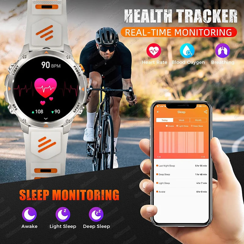 GPS Navigation Smart Watch with AMOLED Screen, Compass, NFC & Bluetooth Calling
