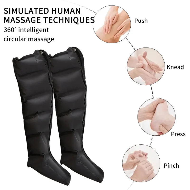 Pneumatic Leg & Calf Massager with Heat – Air Compression Wraps