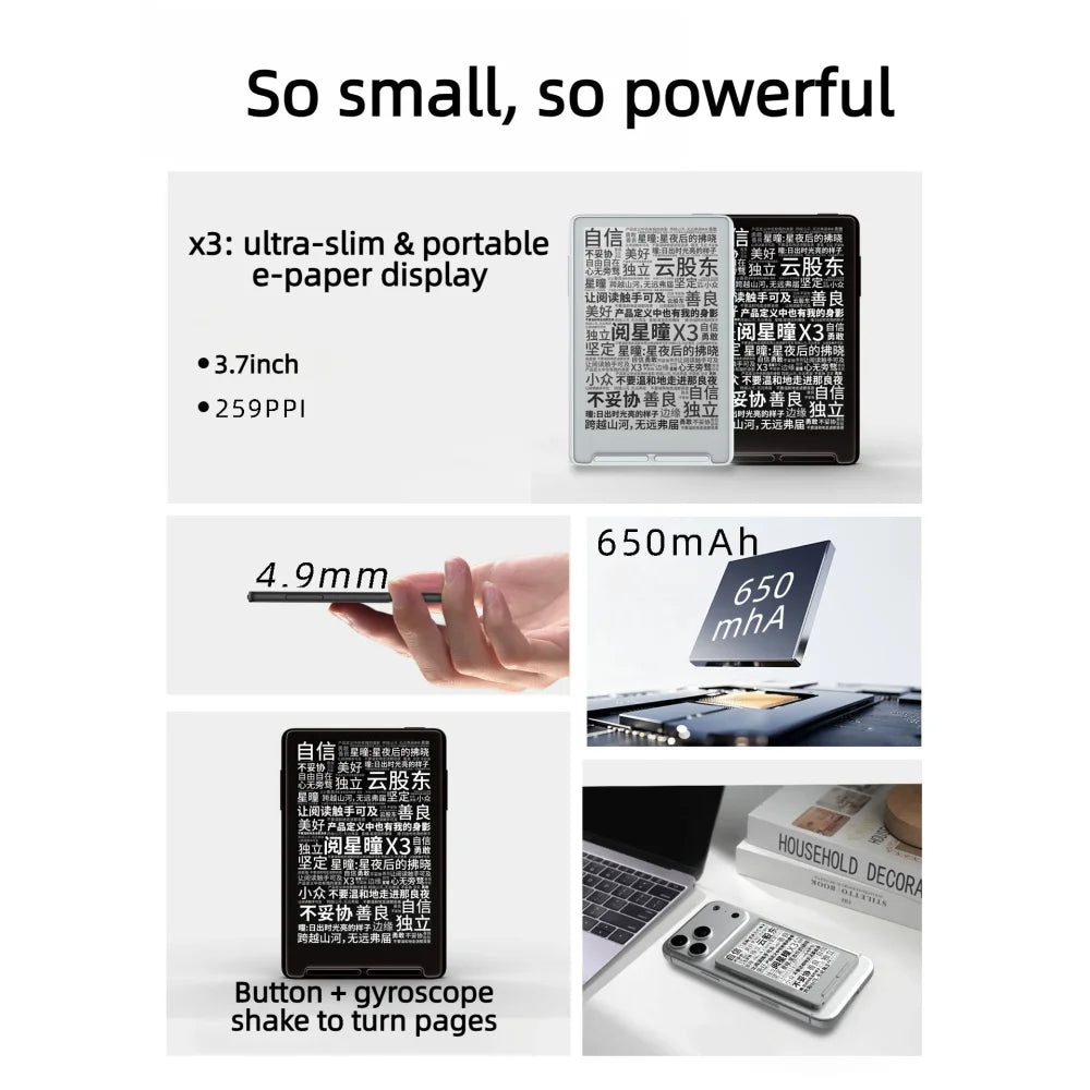 E-Ink eBook Reader – Eye-Friendly Paper-Like Display, Portable