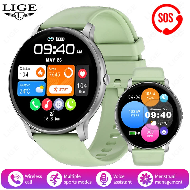 LIGE Unisex Smart Watch with Bluetooth Calling, 1.39" Display, Sports Modes