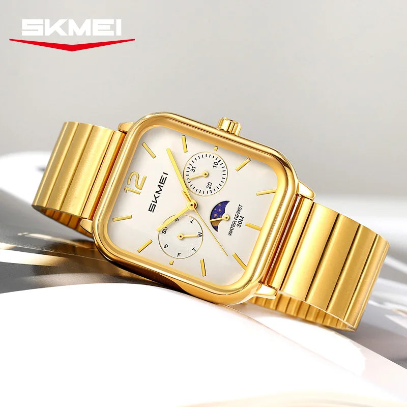 SKMEI Men's Quartz Business Watch with Date & Week Calendar, Water Resistant