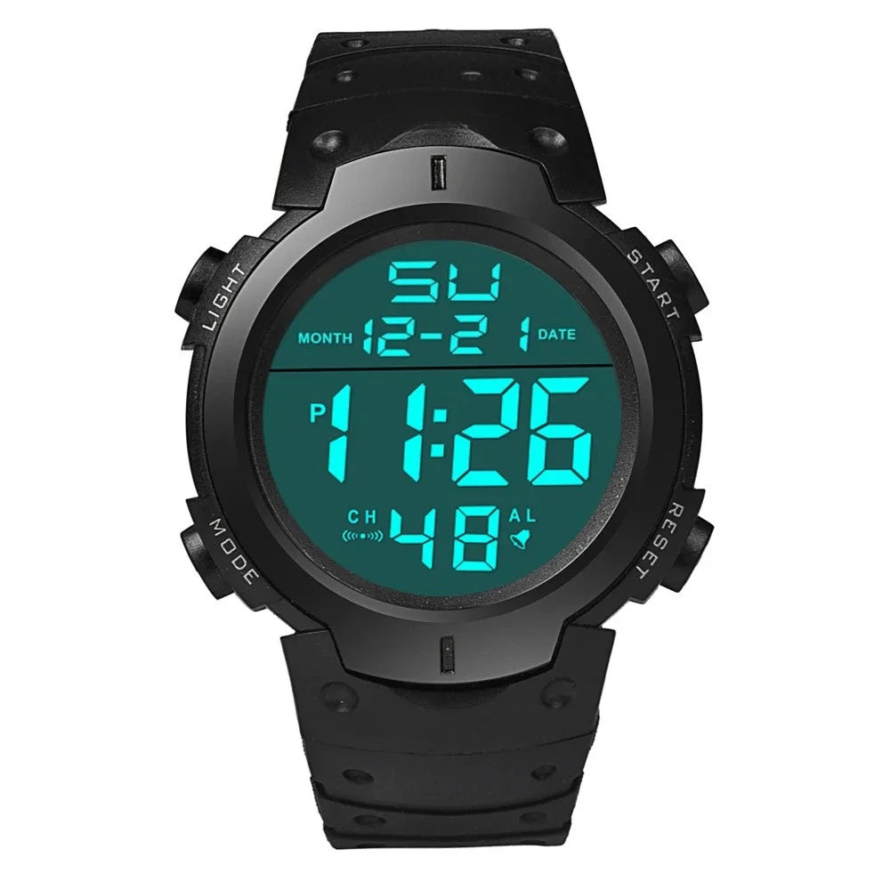 Men's Sport LED Digital Watch with Backlight, Chronograph & Alarm, Shock Resistant