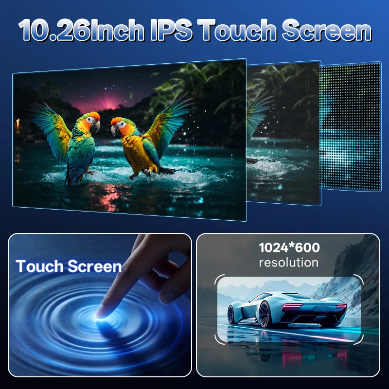 10.26" Wireless CarPlay & Android Auto Mirror Screen – Car Multimedia Player with Bluetooth