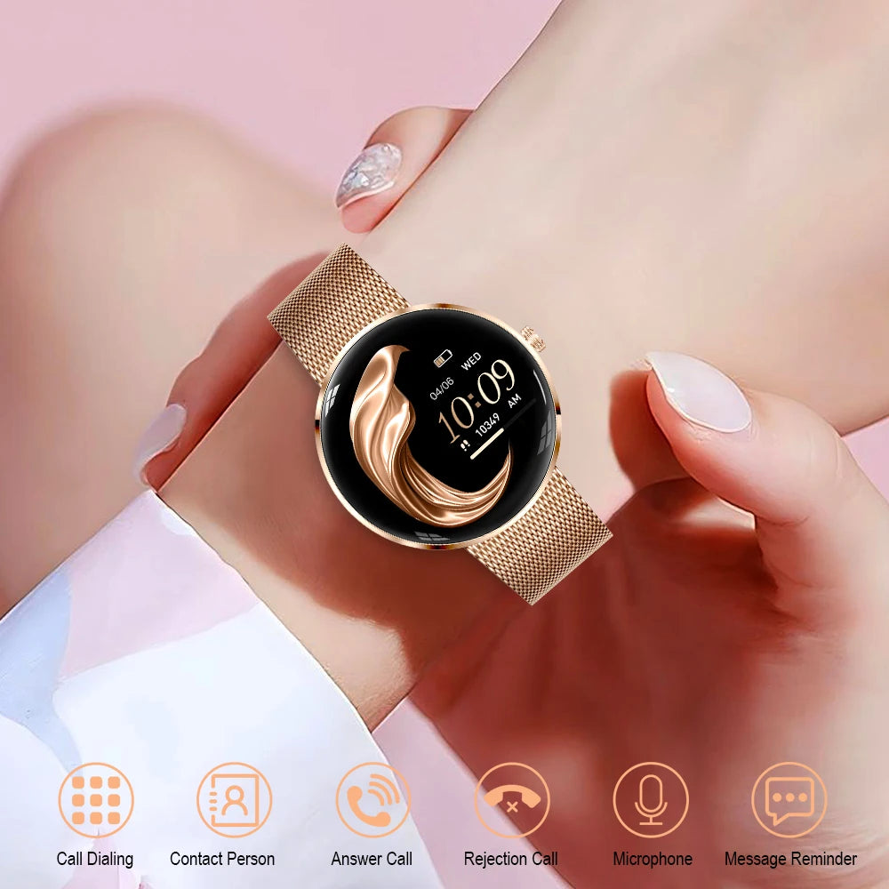 MEVADEN Women's Smart Watch, 1.43" AMOLED, 8.5mm Ultra-Thin Stainless Steel