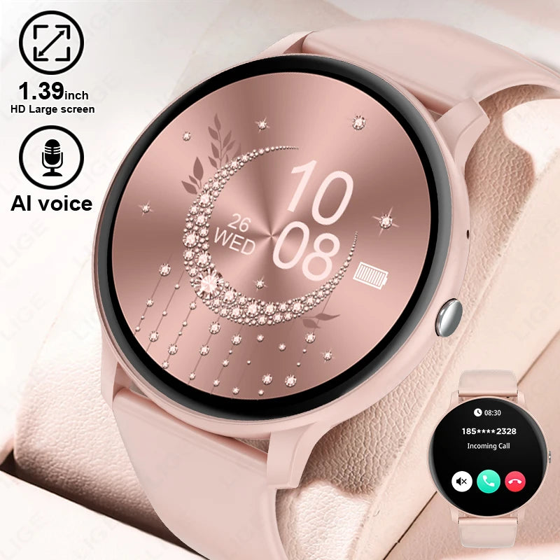 LIGE Unisex Smart Watch with Bluetooth Calling, 1.39" Display, Sports Modes