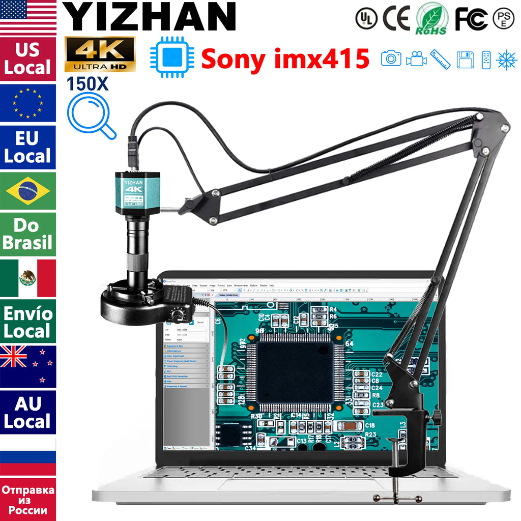4K 48MP Digital Microscope with LCD Screen for Electronics & Soldering
