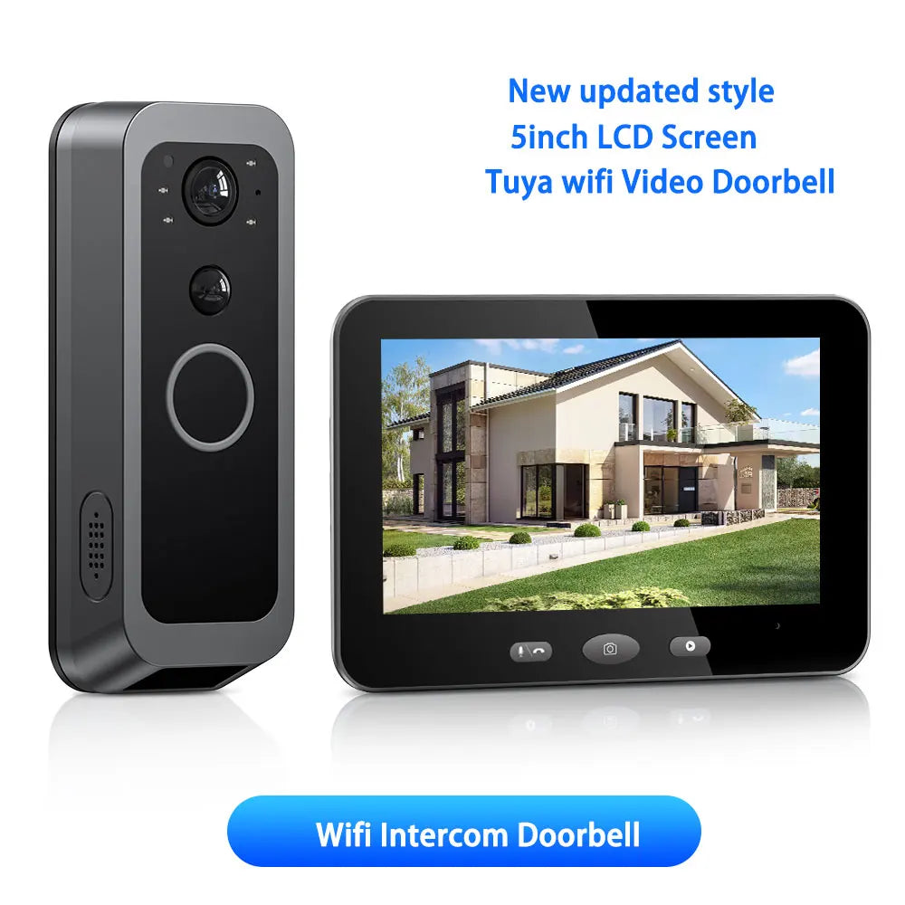 2 Way Audio Smart Wireless Doorbell Camera HD Night Vision Visual Intercom Doorbell Peephole Doorbell