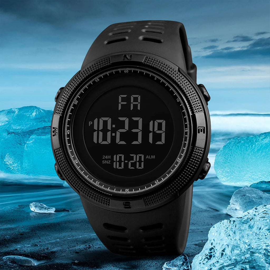 Men's Digital Sports Watch, 50m Water Resistant, Luminous Display, Alarm & Stopwatch