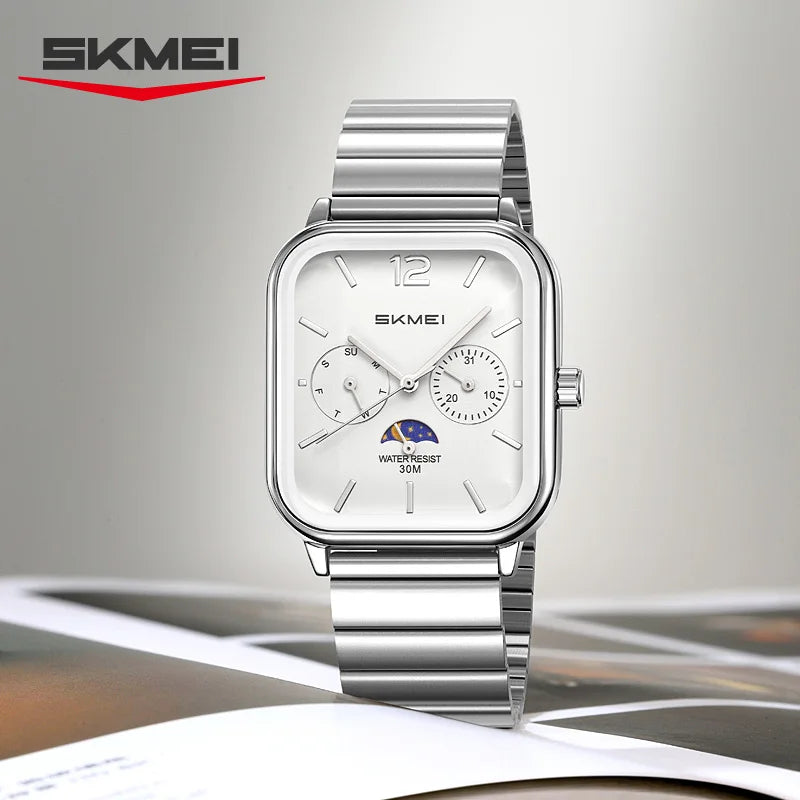 SKMEI Men's Quartz Business Watch with Date & Week Calendar, Water Resistant