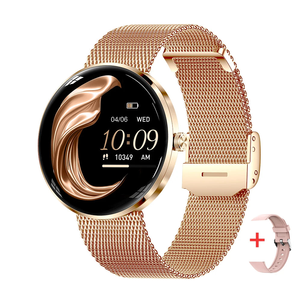 MEVADEN Women's Smart Watch, 1.43" AMOLED, 8.5mm Ultra-Thin Stainless Steel