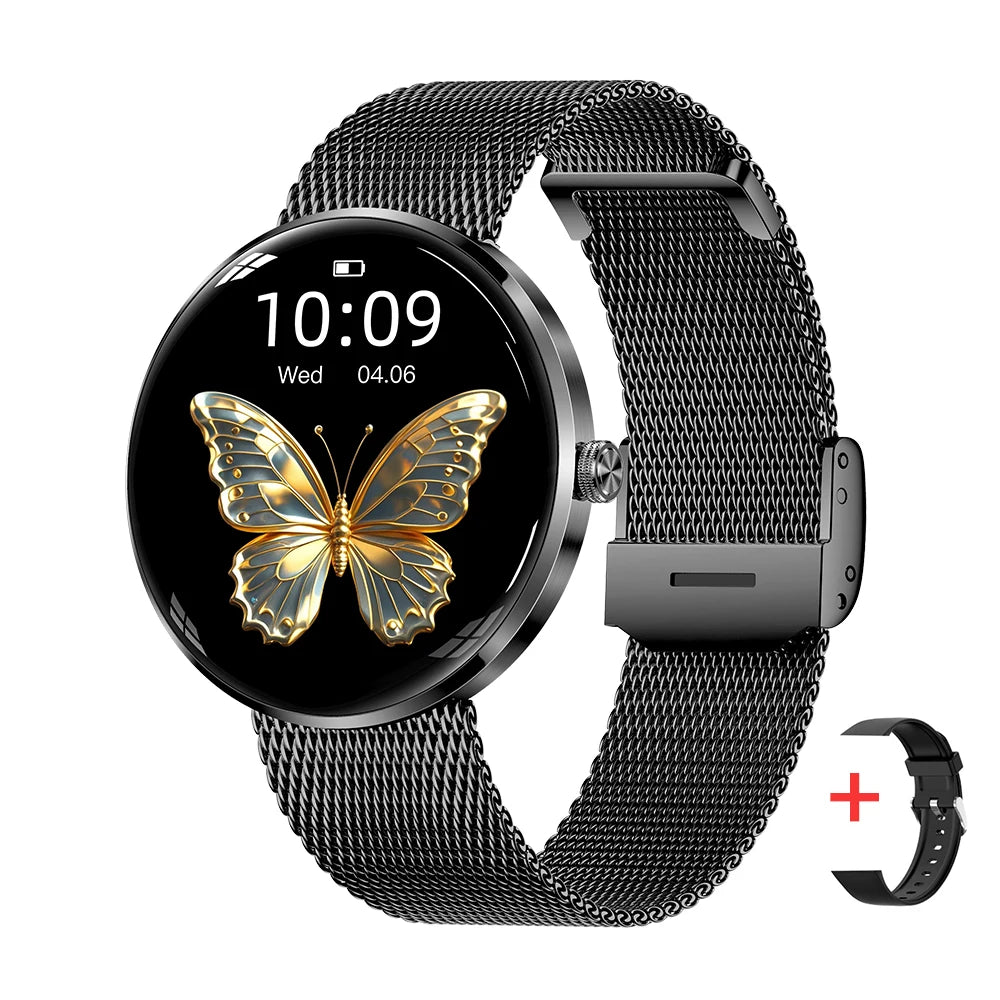 MEVADEN Women's Smart Watch, 1.43" AMOLED, 8.5mm Ultra-Thin Stainless Steel