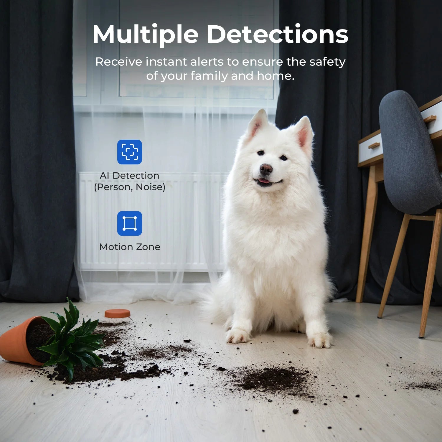 Original IMILAB Camera Plug-In Security Indoor Camera with Wi-Fi Human/Pet AI