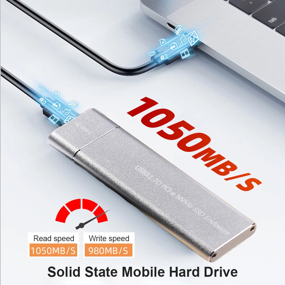 M.2 NVMe SSD Enclosure Adapter 10Gbps USB C 3.1 Gen2 NVMe Case External Enclosure NVMe Reader for Samsung 980 970/ Intel/ADATA