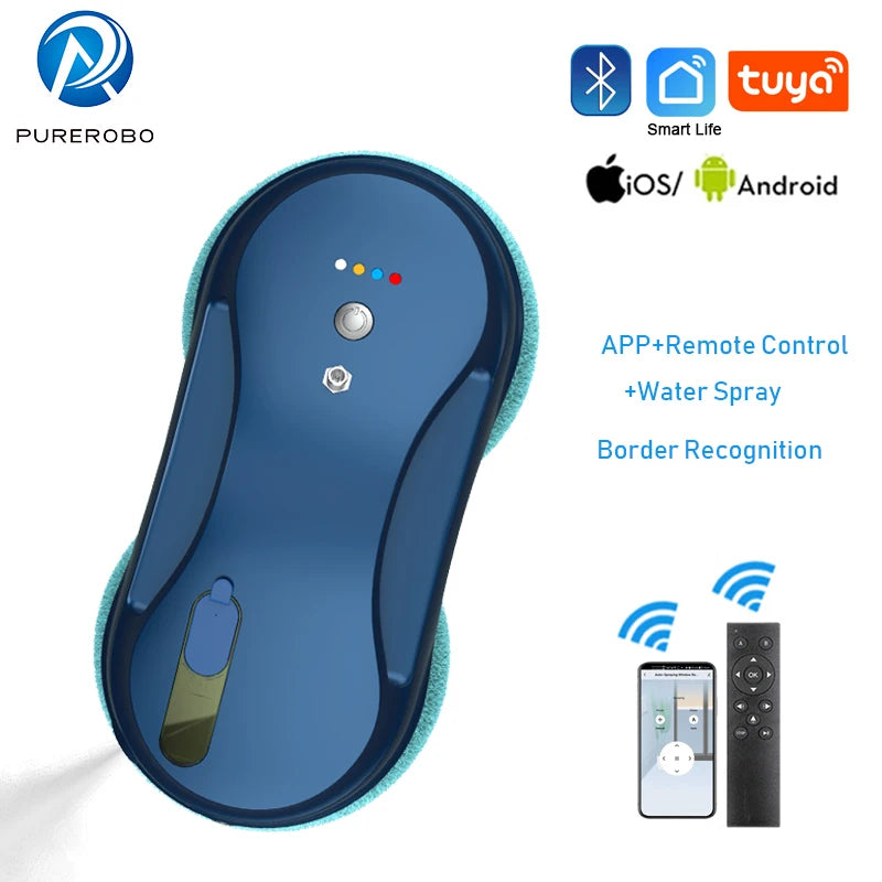 Window Cleaning Robot Purerobo W-R3S With APP & Remote Control Smart Automatic Water Spray Glass Electric Window Cleaner Robot