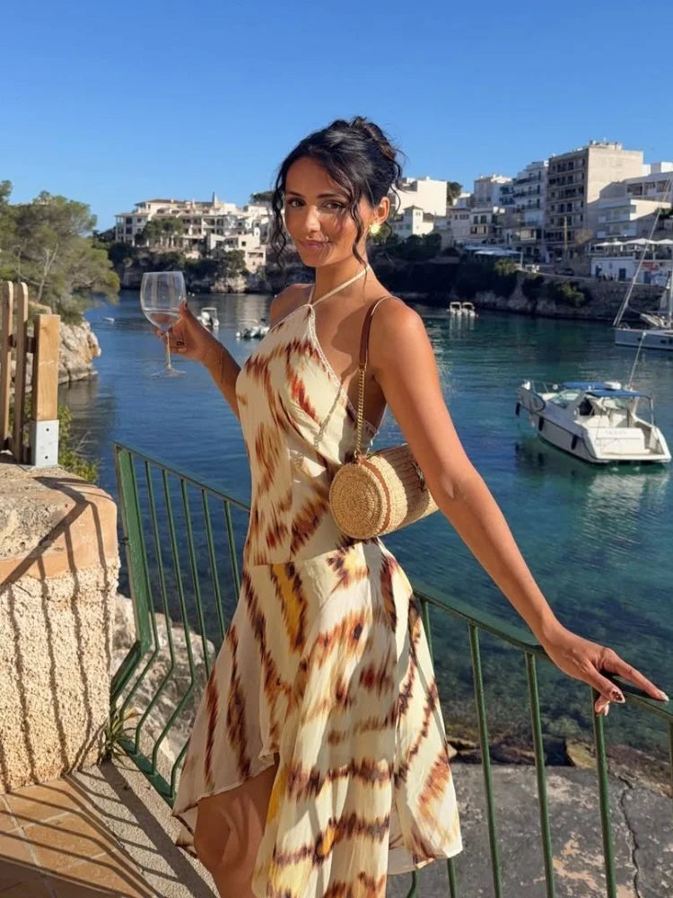Women Rainbow Diagonal Stripe Maxi Dress One Shoulder Strap Slim Bodycon High Slit Knit Vestido Summer Beach Vacation Outfit
