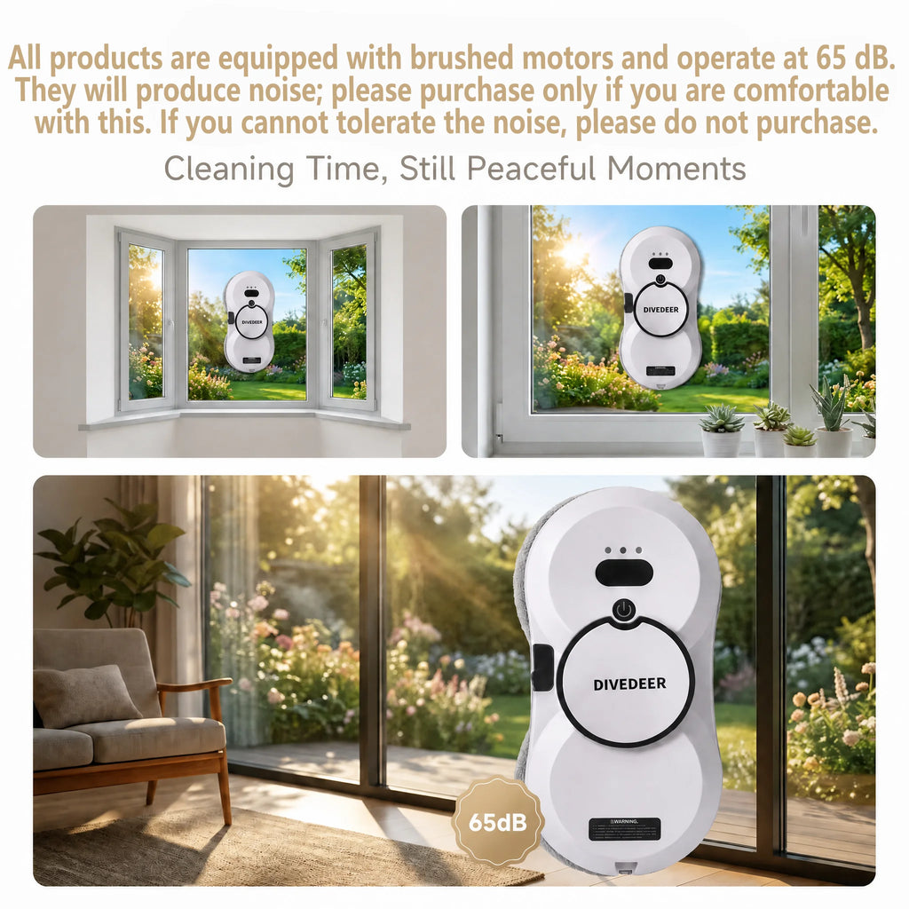 DIVEDEER Home intelligent cleaning robot with automatic water spraying function, anti drop magnetic glass cleaning machine