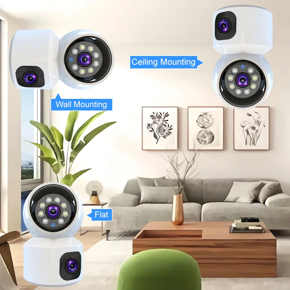 V380 Pro Dual Lens 8MP Wireless Camera WIFI Home Smart Protection Wireless CCTV Indoor Camera Two Way Audio