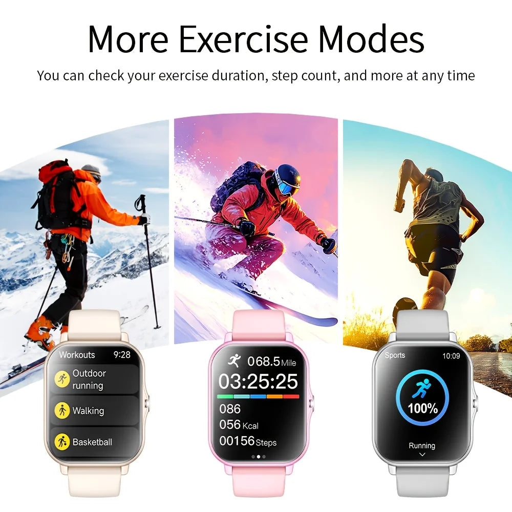 1.83" Full Touch Smart Watch with Wireless Calling & Pedometer for Men and Women