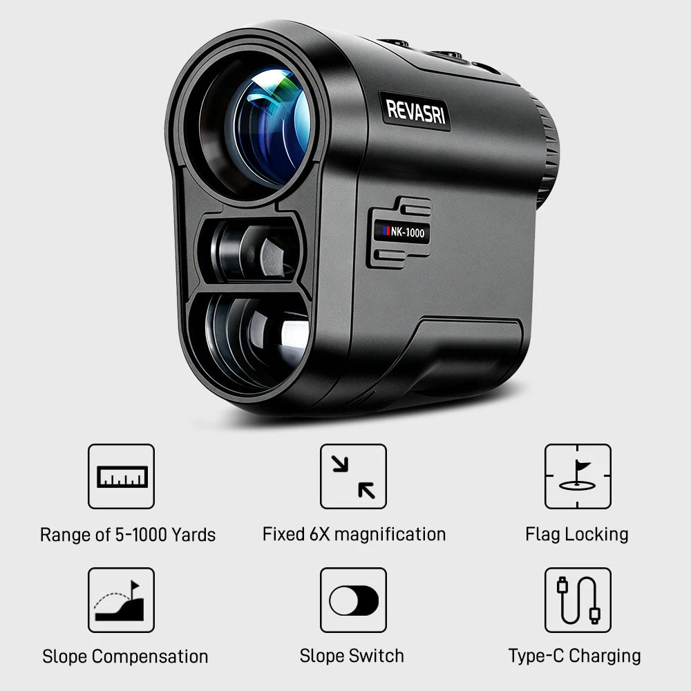 Golf Laser Rangefinder 600/1000M – Slope, Flag Lock & Vibration, Rechargeable