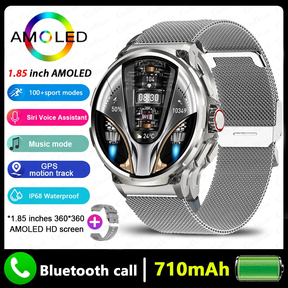 1.85" AMOLED Smart Watch with GPS Tracking, Bluetooth Calling & 710mAh Battery