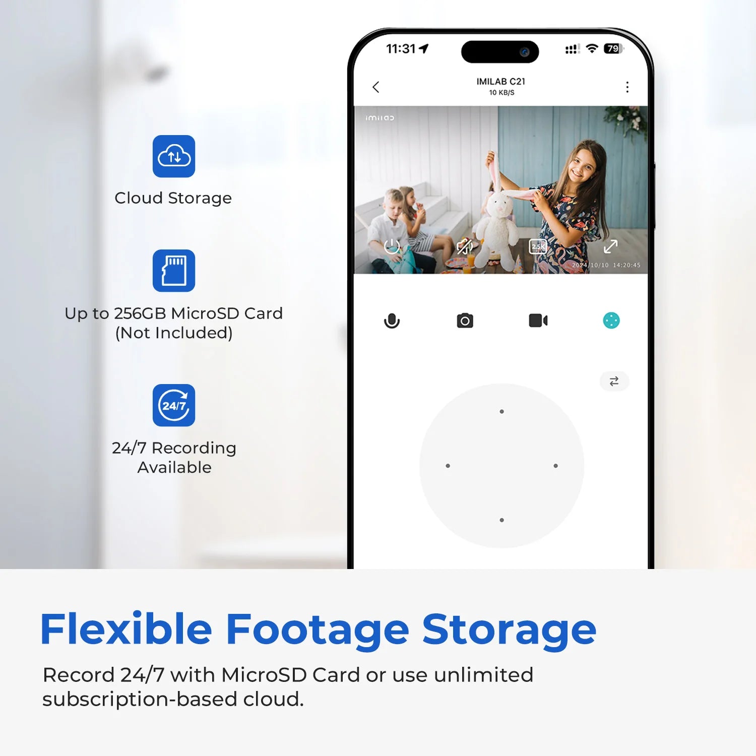 Original IMILAB Camera Plug-In Security Indoor Camera with Wi-Fi Human/Pet AI