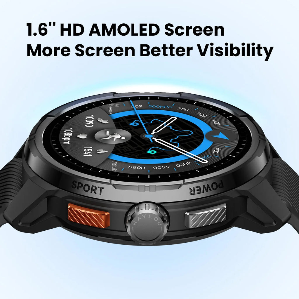 HAYLOU Solar Ultra GPS Smart Watch, 1.6" AMOLED, 5ATM Water Resistant, Bluetooth Calling