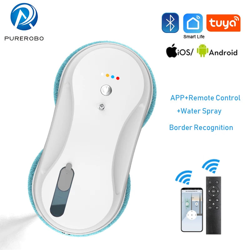 Window Cleaning Robot Purerobo W-R3S With APP & Remote Control Smart Automatic Water Spray Glass Electric Window Cleaner Robot