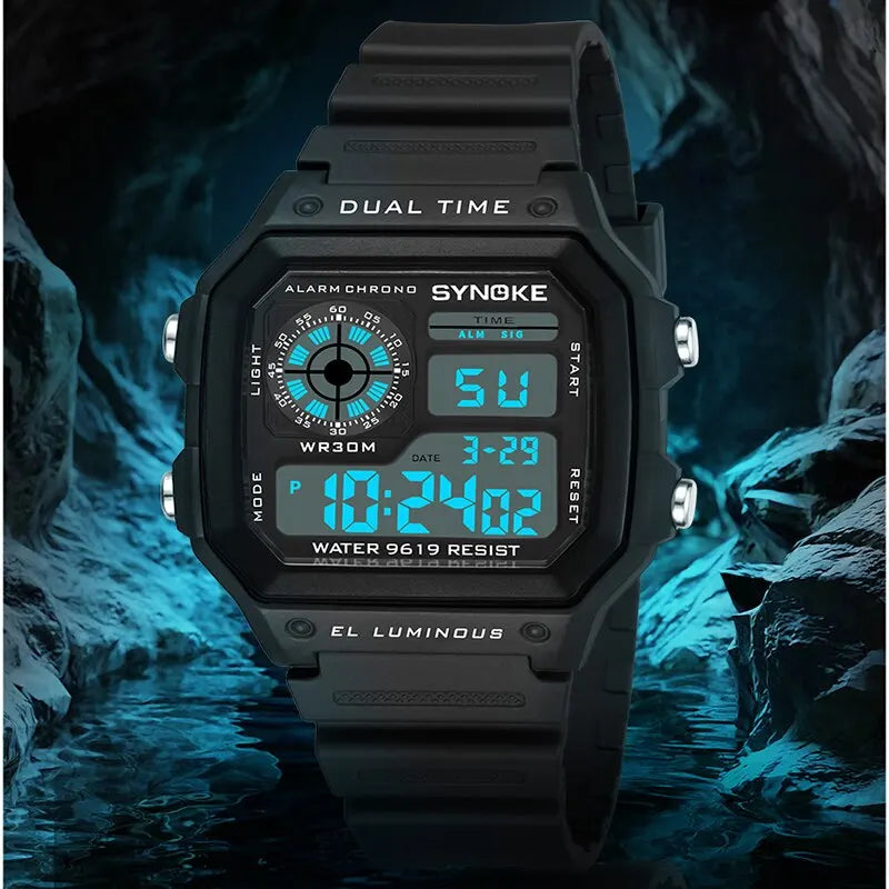 SYNOKE Men's Military Digital Watch, Luminous Chronograph, Water Resistant
