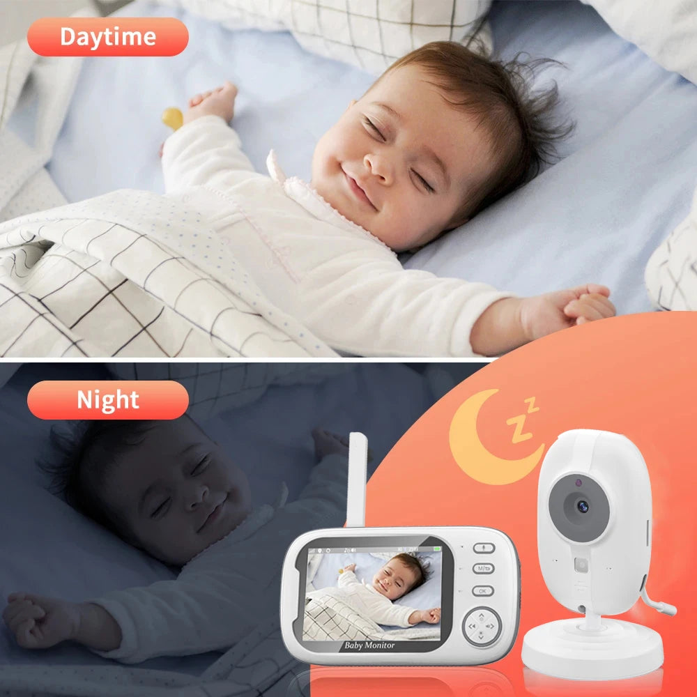 3.5" Wireless Video Baby Monitor – Night Vision & Two-Way Talk