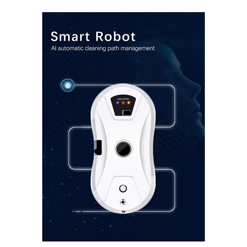 ABAC-Window Cleaning Robot With Water Remote Control Vacuum Cleaner Glass Wiper Dry Wet Mopping Capabilities EU Plug