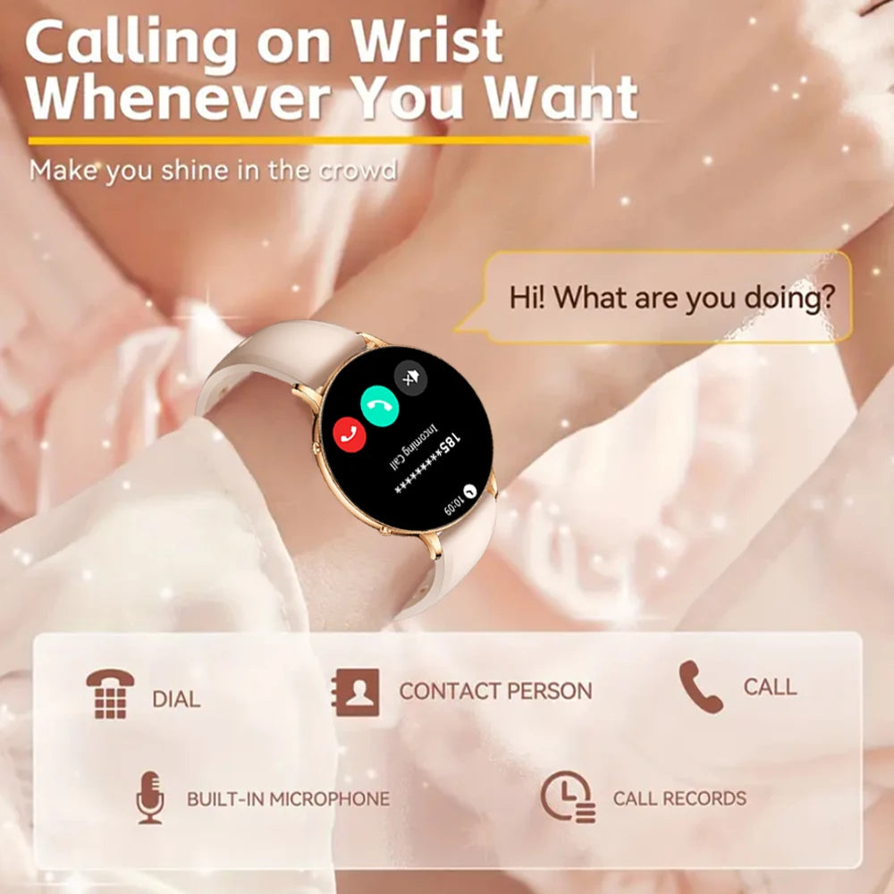 Ultra-Thin Women's Smart Watch, AMOLED, GPS Tracking, Always-On Display, LED Light