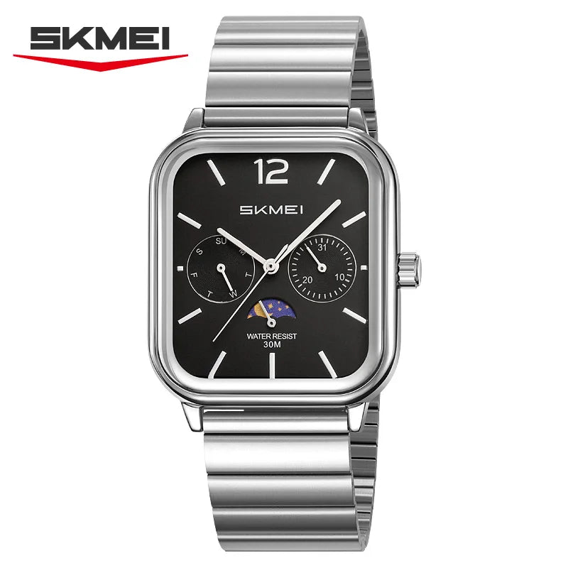 SKMEI Men's Quartz Business Watch with Date & Week Calendar, Water Resistant